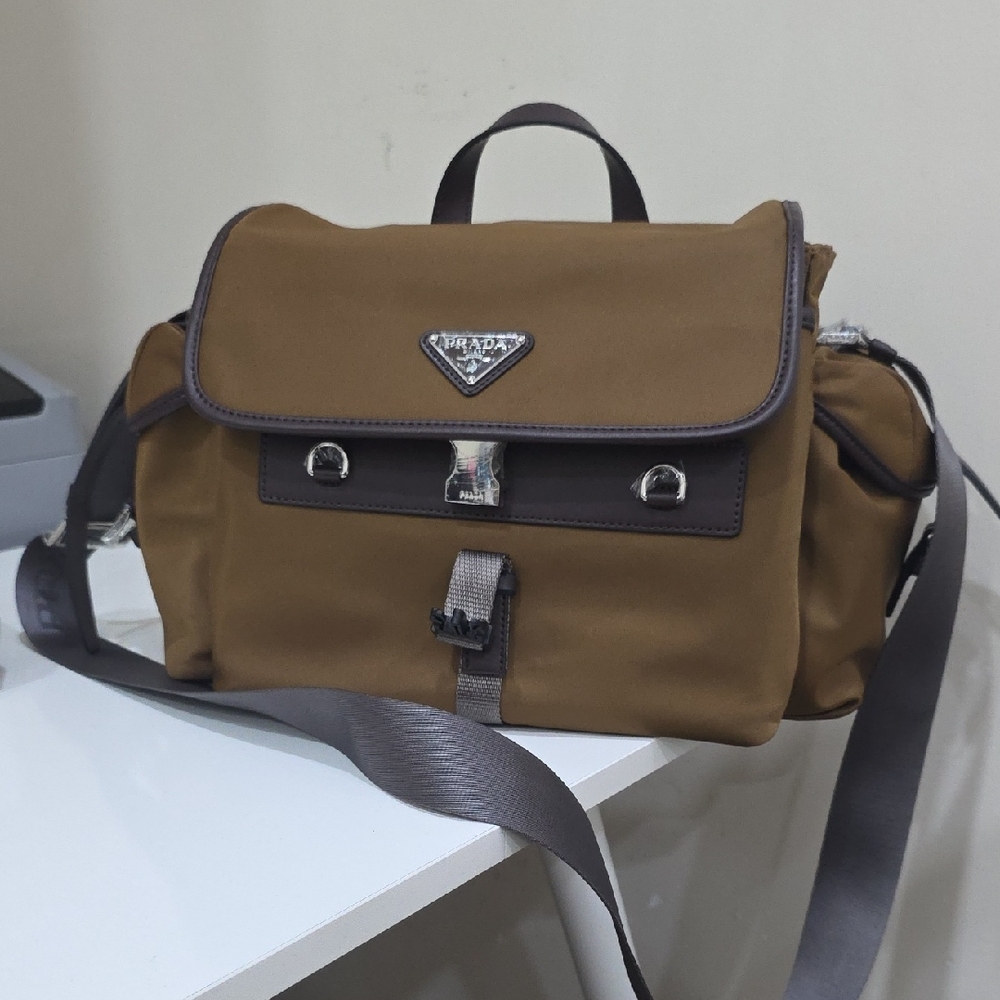 Prada Re-Nylon leather shoulder bag